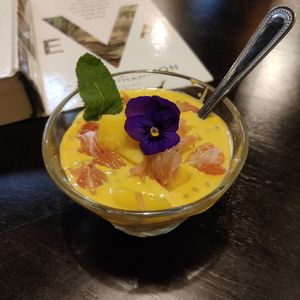 Mango plant milk dessert at LaCa Vietnamese Cuisine & Bar in Groningen