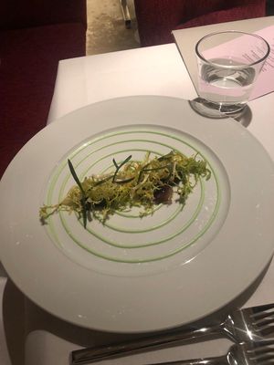 Lettuce, seaweed caviar, dill dressing at Cookies Cream in Berlin