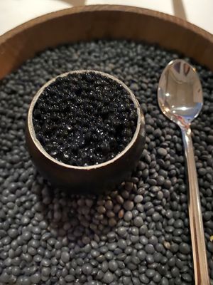 Seaweed caviar  at Cookies Cream in Berlin