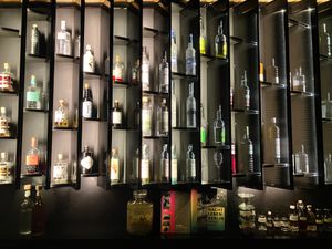 Visually interesting bar on ground floor at Cookies Cream in Berlin