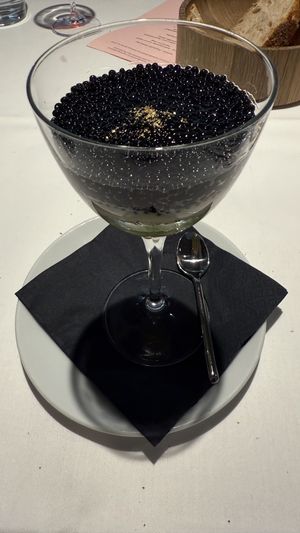 Vegan caviarr  at Cookies Cream in Berlin