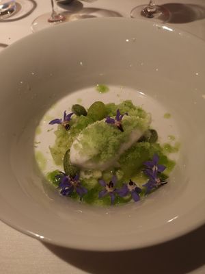 Cucumber ice (looks good but wasn't very tasty) at Cookies Cream in Berlin