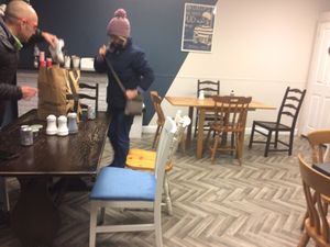 Seating area next door at Simpsons in Stroud