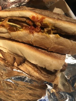 Cubano with hot peppers  at Savory Leaf Cafe in Trenton