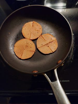 cooked pork roll at Savory Leaf Cafe in Trenton