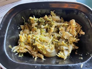 Vegan fried greens   at Turtle Bay in East London