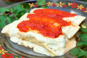 Papadzules de tofu at Casa Savia Vegana in Merida