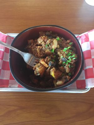 Breakfast potatoes with vegan chilli  at The Sweet and Savory Spot in Westmont