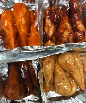 GF bone-in wings at Pythagoras Conscious Food Philosophy in Houston