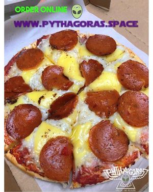 cosmic pepperoni  at Pythagoras Conscious Food Philosophy in Houston