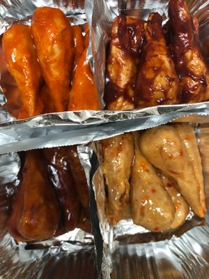 GF bone-in wings  at Pythagoras Conscious Food Philosophy in Houston