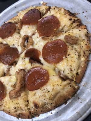 Chicken pepperoni Alfredo  at Pythagoras Conscious Food Philosophy in Houston