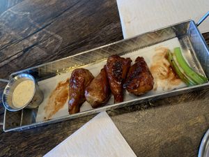 Bone-in BBQ wings❤️. They taste amazing!  at Pythagoras Conscious Food Philosophy in Houston