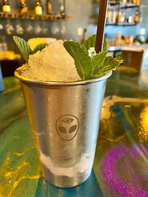 Beyond Antarctica
Classic Mint Julep with Bourbon. at Pythagoras Conscious Food Philosophy in Houston