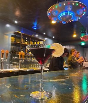 Alien Tears Martini
Gin or Vodka, Dry Vermouth, Organic and Non-GMO Tart Cherry Syrup. at Pythagoras Conscious Food Philosophy in Houston