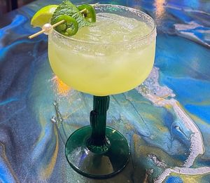 Jalapeno Mint Margarita at Pythagoras Conscious Food Philosophy in Houston