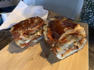 Chicken Parmesan sandwich   at Pythagoras Conscious Food Philosophy in Houston