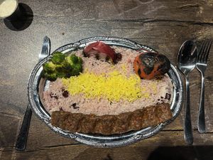 Kabob- it’s crazy good    at Pythagoras Conscious Food Philosophy in Houston