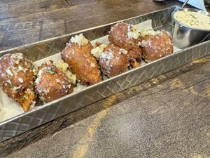 Vegan wing drumsticks  at Pythagoras Conscious Food Philosophy in Houston