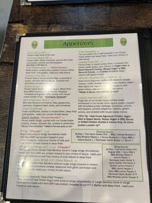Appetizer menu  at Pythagoras Conscious Food Philosophy in Houston