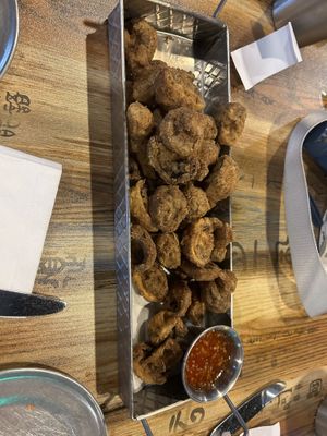 Fried Mushrooms 🤤  at Pythagoras Conscious Food Philosophy in Houston