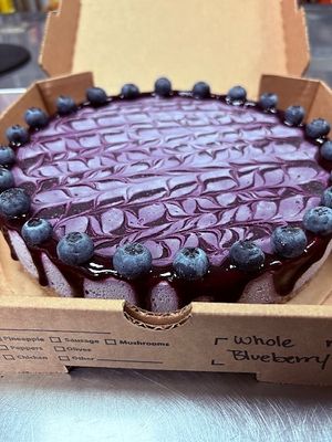 Raw Blueberry Cheesecake at Pythagoras Conscious Food Philosophy in Houston