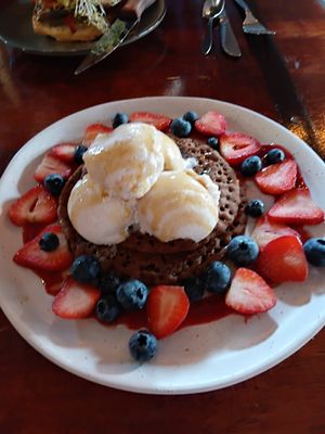 Buckwheat pancakes at motherduck in Goolwa