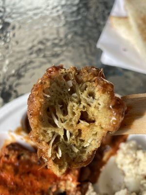 Chicon Nugget interior at Sassy's Vegetarian Soul Food in Austin