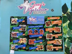 Menu at Sassy's Vegetarian Soul Food in Austin