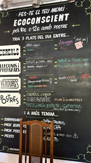 Menu of the day  at Ecoconscient in Vilanova I La Geltru