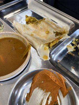 (Mostly eaten) masala dosa   at Shree Jagannath in Christchurch