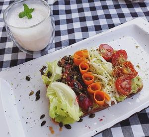 Almond milk and avocado toast at Kat's Kitchen Brunch Club in Split