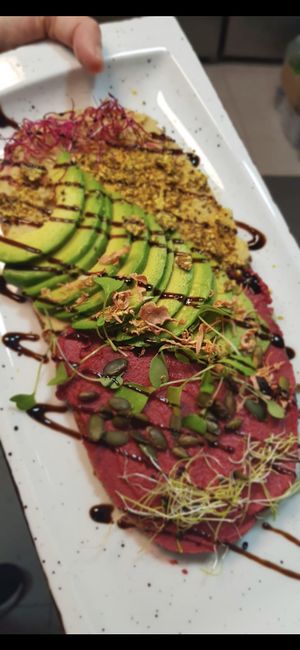 Vegan Red Beet Hummus toast at Kat's Kitchen Brunch Club in Split