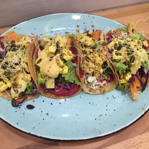  vegan tacos with tofu  at Kat's Kitchen Brunch Club in Split