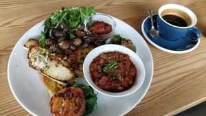 The big vegan breakfast - tasty and filling, excellent. at Foundation Cafe in Christchurch