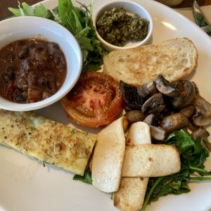 Vegan big breakfast  at Foundation Cafe in Christchurch