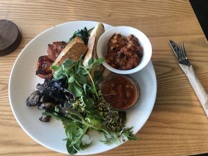 Vegan big breakfast  at Foundation Cafe in Christchurch