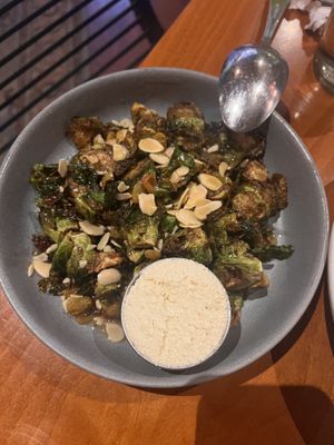Brussel sprouts with tofu cheese   at Luna Red in San Luis Obispo