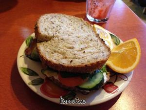 Avacado, kale, homemade hummus, homemade bread sandwich...so good! at Alpine Bakery in Whitehorse