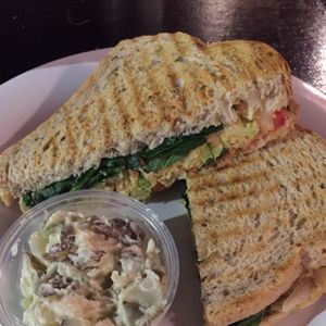 vegan tuna sandwich at Drunken Monkey Coffee Bar in Orlando