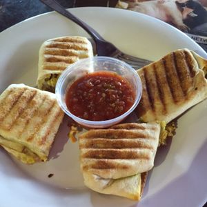 vegan breakfast burrito at Drunken Monkey Coffee Bar in Orlando