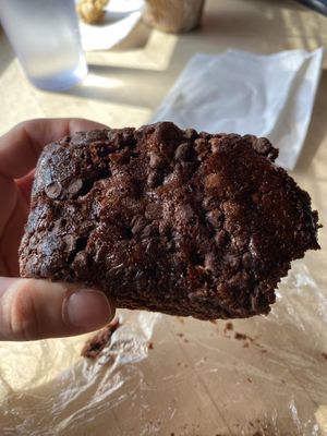 Gluten free, vegan chocolate chip brownie  at Drunken Monkey Coffee Bar in Orlando