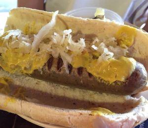 vegan brat at Drunken Monkey Coffee Bar in Orlando