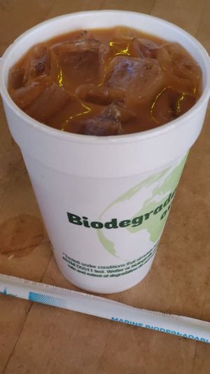 Coffee with condensed vegan milk, plus shot of espresso at Drunken Monkey Coffee Bar in Orlando