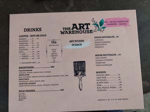 Menue  drinks at The Art Warehouse in San Juan Del Sur