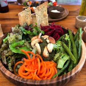 Jackson Pollock Salad  at The Art Warehouse in San Juan Del Sur