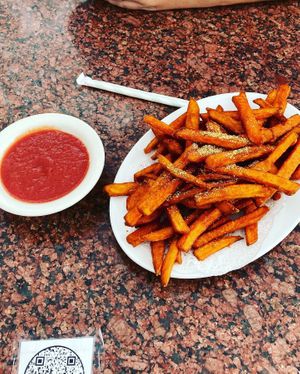 Sweet potato fries! at Vegan Thyme in Newbury Park