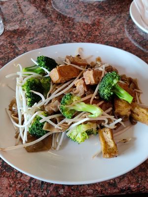 Pad see ew (I ate some before taking a picture) at Vegan Thyme in Newbury Park