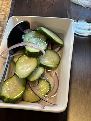 Cucumber saladd  at Vegan Thyme in Newbury Park