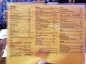 Menu side 2 at Vegan Thyme in Newbury Park